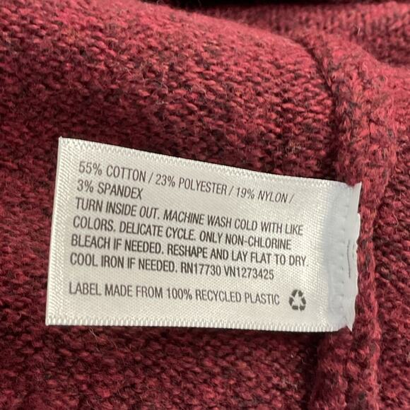 Goodfellow Knit Hooded Sweater Men's Size XL Burgundy/White Pullover Soft Preppy - Picture 8 of 10